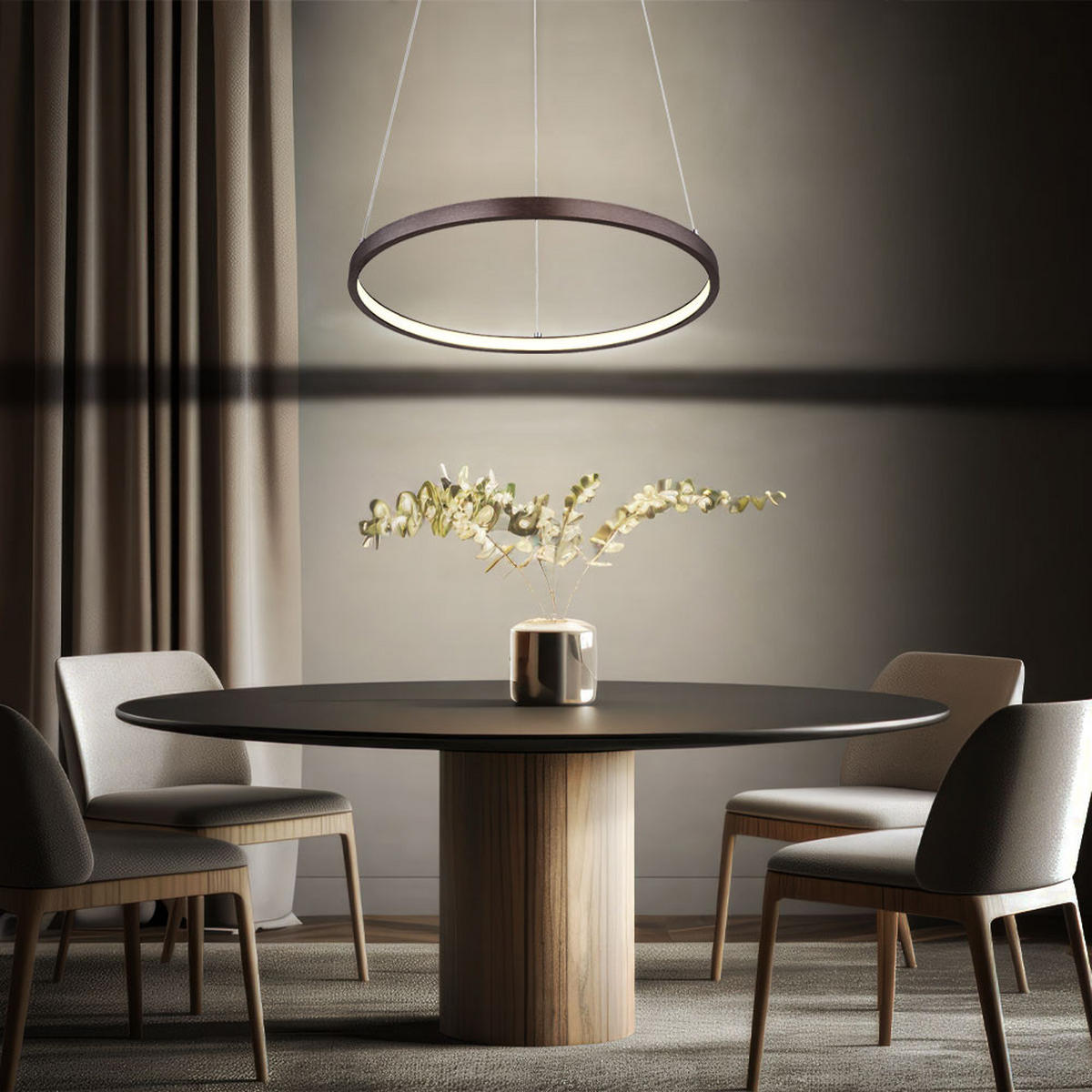 LED HÄNGELEUCHTE Metall Kaffeefarben - Braun, Metall (38.5/38.5/120cm) - Globo Lighting