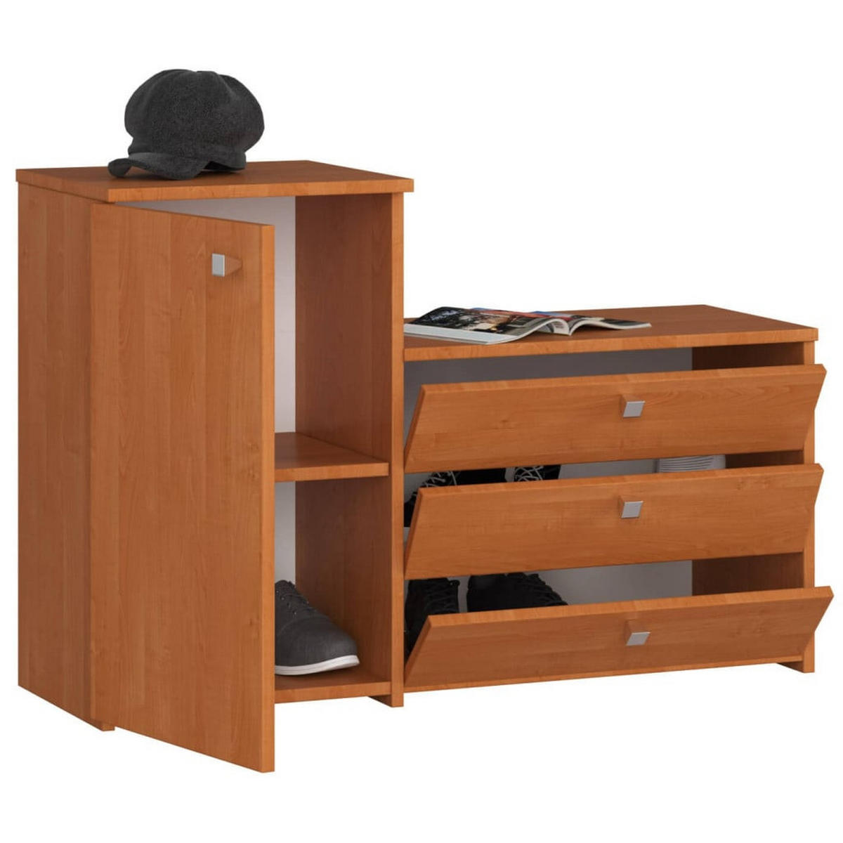 SKŘÍŇ NA BOTY v barvě olše 68/98,4/33 - barva olše, kompozitní dřevo (98.4/68/33cm) - RAUMHIRSCH FURNITURE