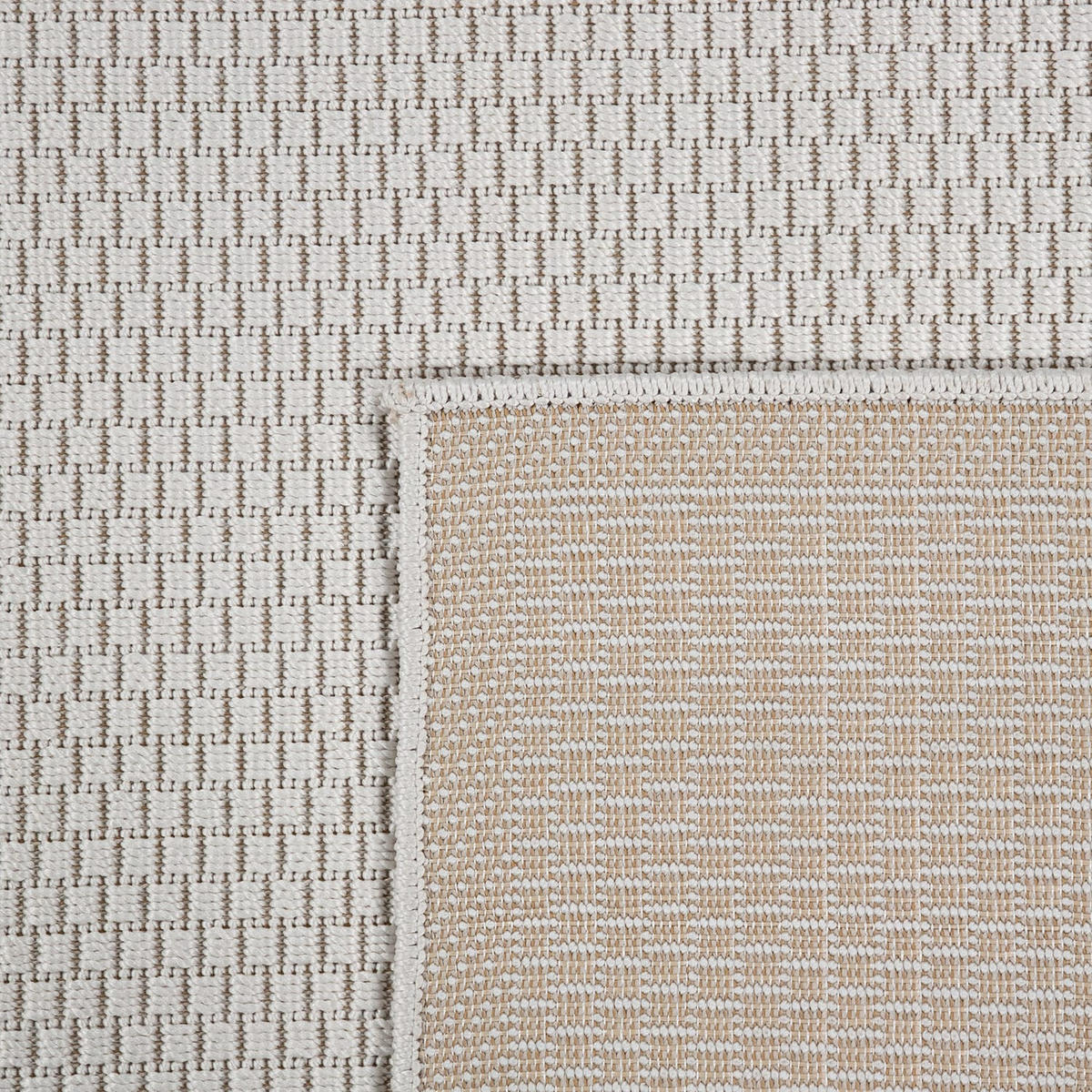 OUTDOOR Teppich Natur Balkon, Terrasse schmutzabweisend Elfenbein Rechteckig 120x160 - Champagner, Textil (120/160cm) - KADIMA DESIGN