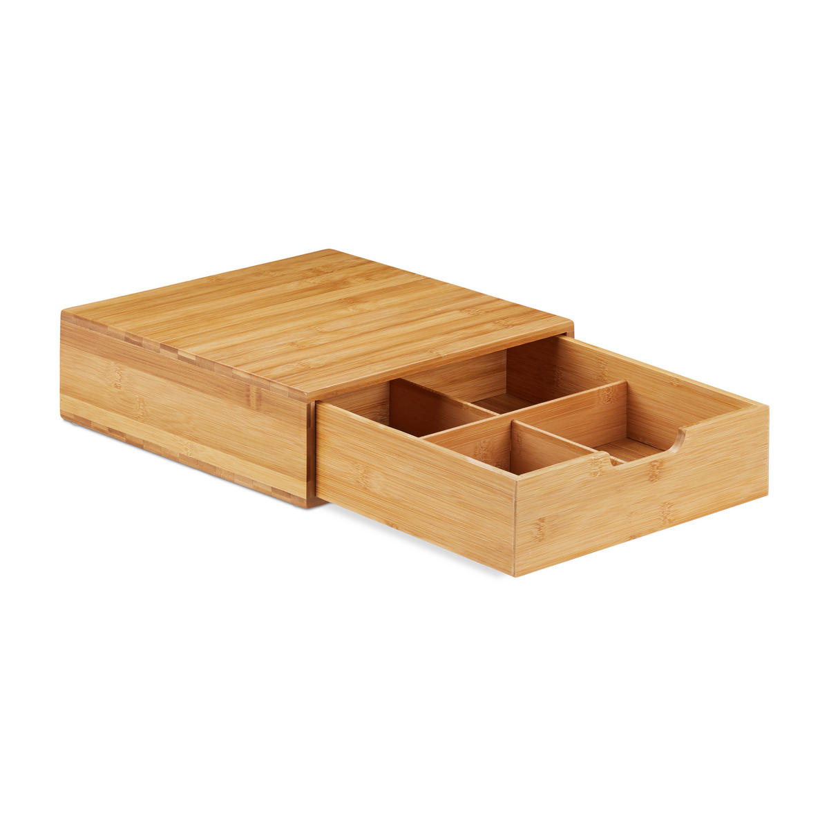 SCHUBLADENBOX - Hellbraun, Holz (30.5/29.5/10cm) - Relaxdays