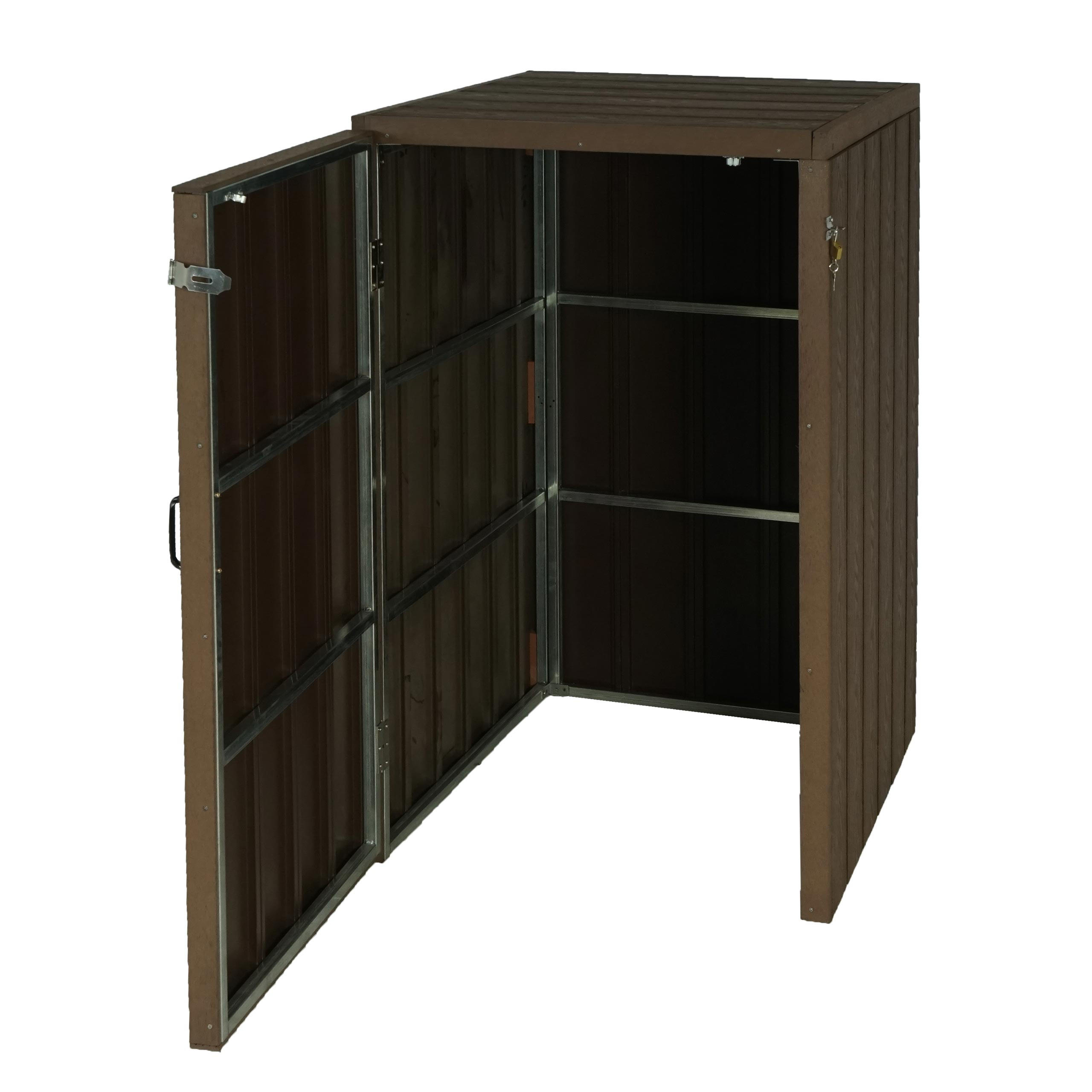 1-/2ER WPC-MÜLLTONNENVERKLEIDUNG Braun - Braun, Metall (80/117/105cm) - MCW