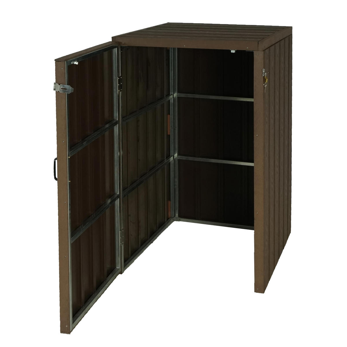 1-/2ER WPC-MÜLLTONNENVERKLEIDUNG Braun - Braun, Metall (80/117/105cm) - MCW