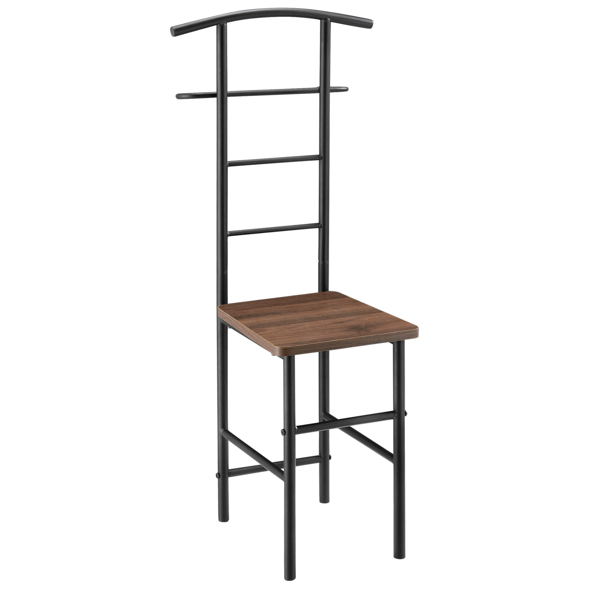HERRENDIENER Anaheim - Walnussfarben, Metall (45/107/45cm) - [en.casa]