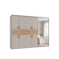 DREHTÜRENSCHRANK B273/H210/T58 cm Beige Grau, Kleiderschrank m. Passepartout, 2 Spiegel, 2 Schubkästen & Griffen in Eiche Artisan Dekor / 22651 - Greige/Eiche Artisan, Holzwerkstoff/Kunststoff (273/210/58cm) - luma-home