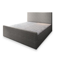 POSTEL BOXSPRING BRENTO 180x200 cm, s matrací a úložným prostorem, světle šedá - světle šedá, kompozitní dřevo/textil (180/200cm) - MASSENO