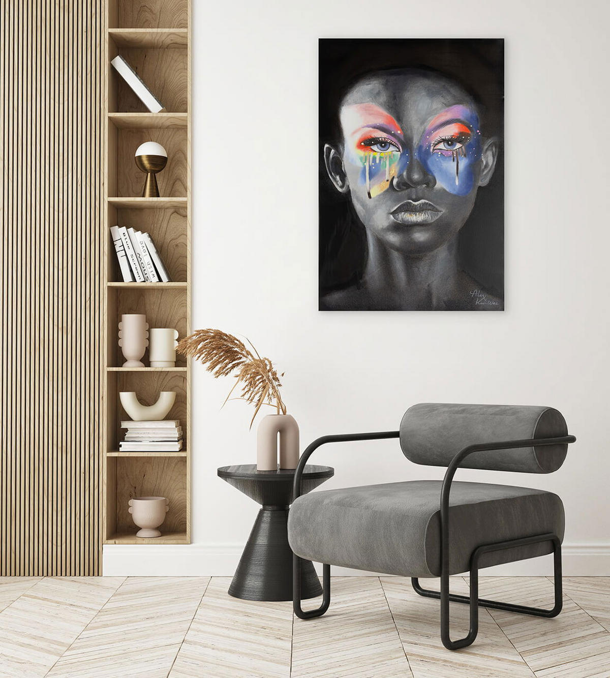 ACRYLBILD HANDGEMALT 60/90 cm - Multicolor, Holz/Textil (60/90cm) - KUNSTLOFT