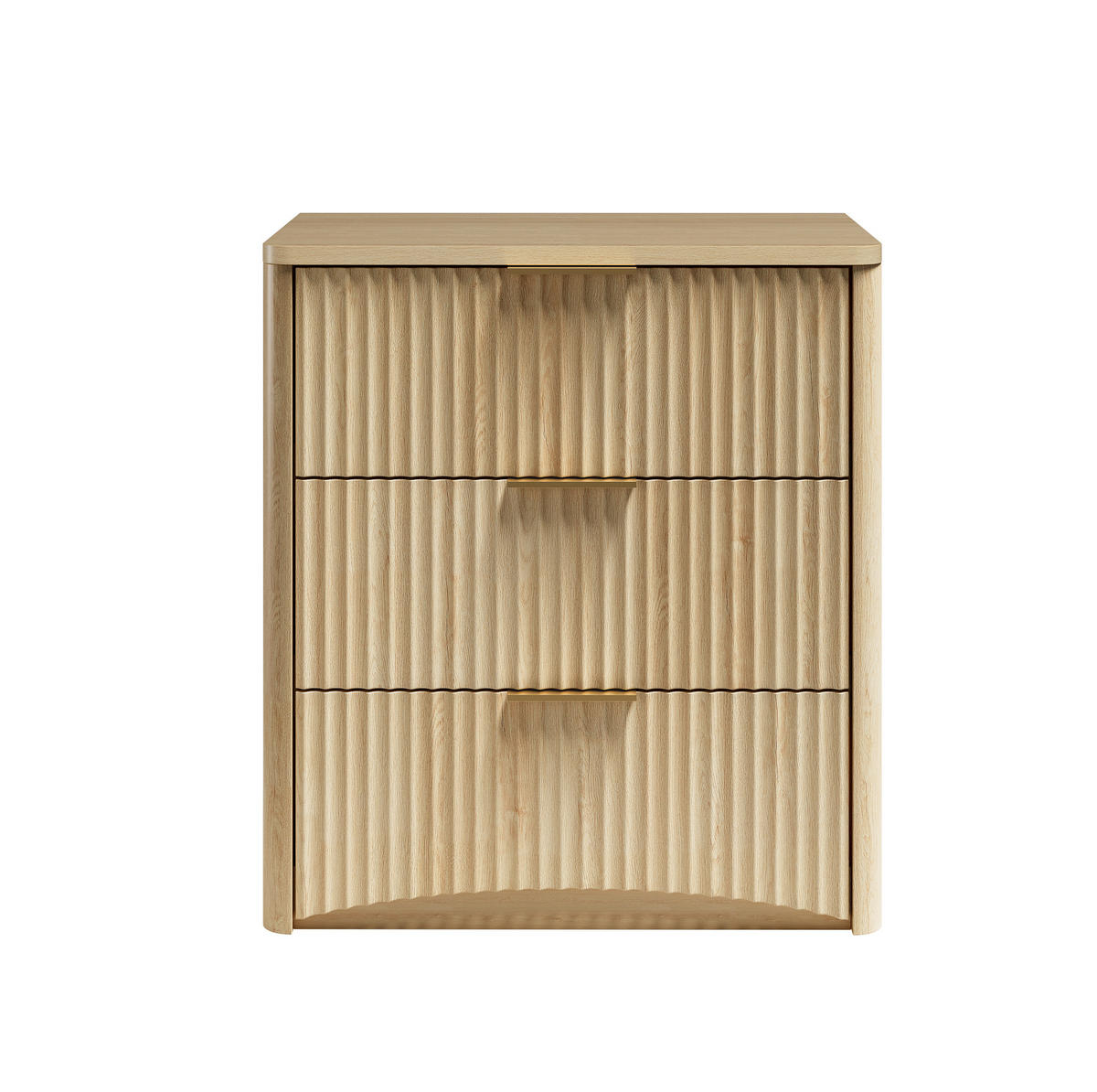 NACHTTISCH 58/64/38 cm Eiche aus MDF mit 3 Schubladen - Braun, Holzwerkstoff (58/64/38cm) - OKMYHOME