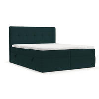 BOXBETT Mireo 140/200 cm Grün im Riva Stoff - Schwarz/Grün, Holz/Holzwerkstoff (140/200cm) - AltaBeds