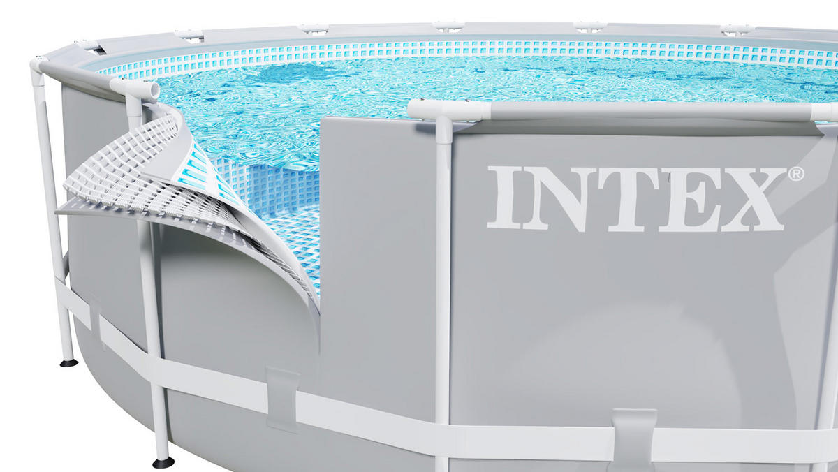 POOL SET 305 x 76 cm, 3in1 - 26702 - Grau, Textil (305/76cm)