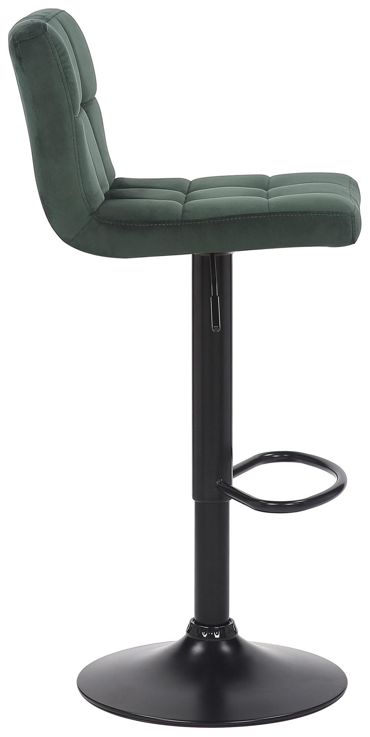 BARHOCKER 4er Set Fenai Samt grün - Schwarz/Grün, Textil/Metall (40/106/40cm) - TPFLiving