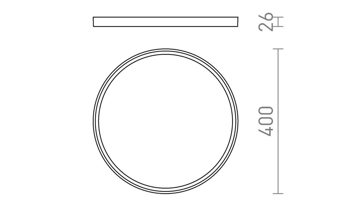 AUFBAULEUCHTE LANA 40 Dekor Buche/Kunststoff 32 W - Buchefarben, Holz (40/40/2.5cm)
