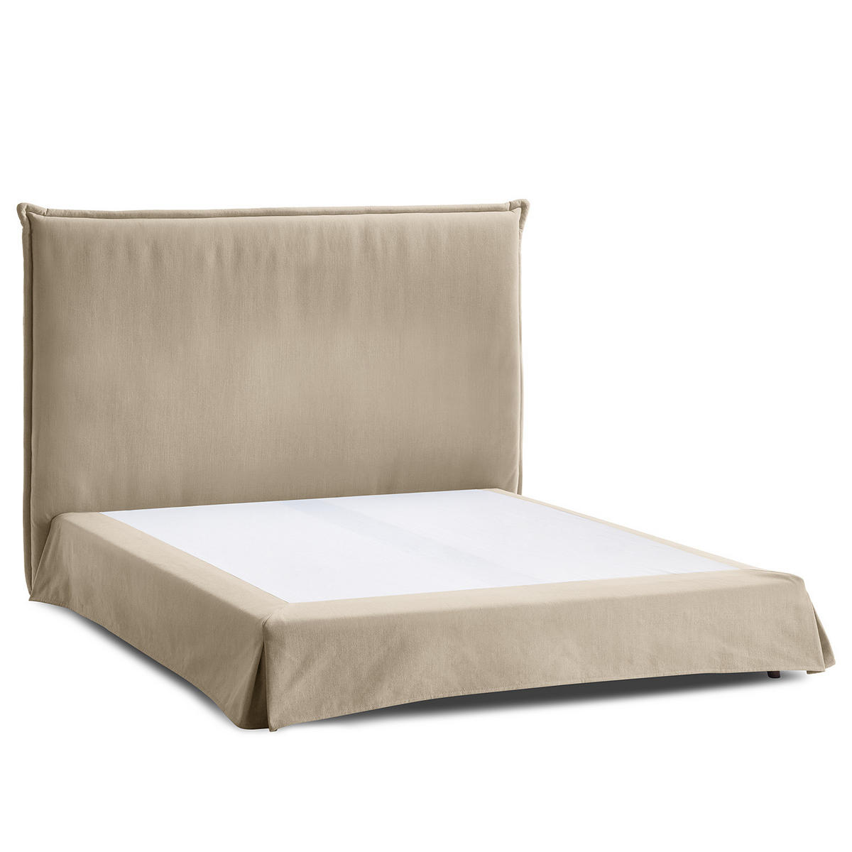 BOXSPRINGBETT mit Husse - Schlammfarben, Textil (160/200cm) - home24