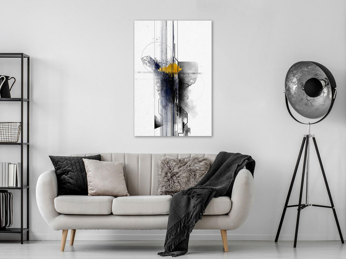 KUNSTDRUCK Schwarz-Weiß 80/120 cm - Gelb/Schwarz, Textil (80/120cm) - KUNSTLOFT