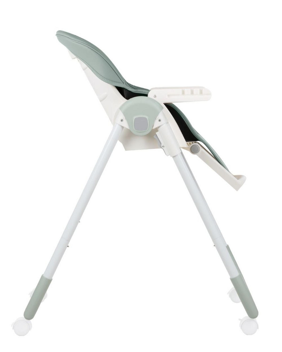 KINDERHOCHSTUHL Spicy faltbar hellgrün Tisch abnehmbar, verstellbar, 4 Räder - Grün, Metall (52/102/65cm) - Kikka boo