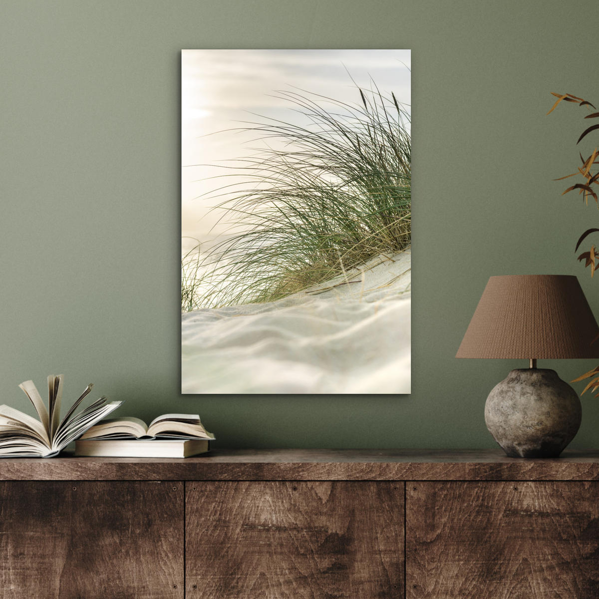 METALLBILD Dünen - Strand - Schleswig-Holstein - Wattenmeer 40x60 cm - Creme, Metall (40/60cm) - MuchoWow