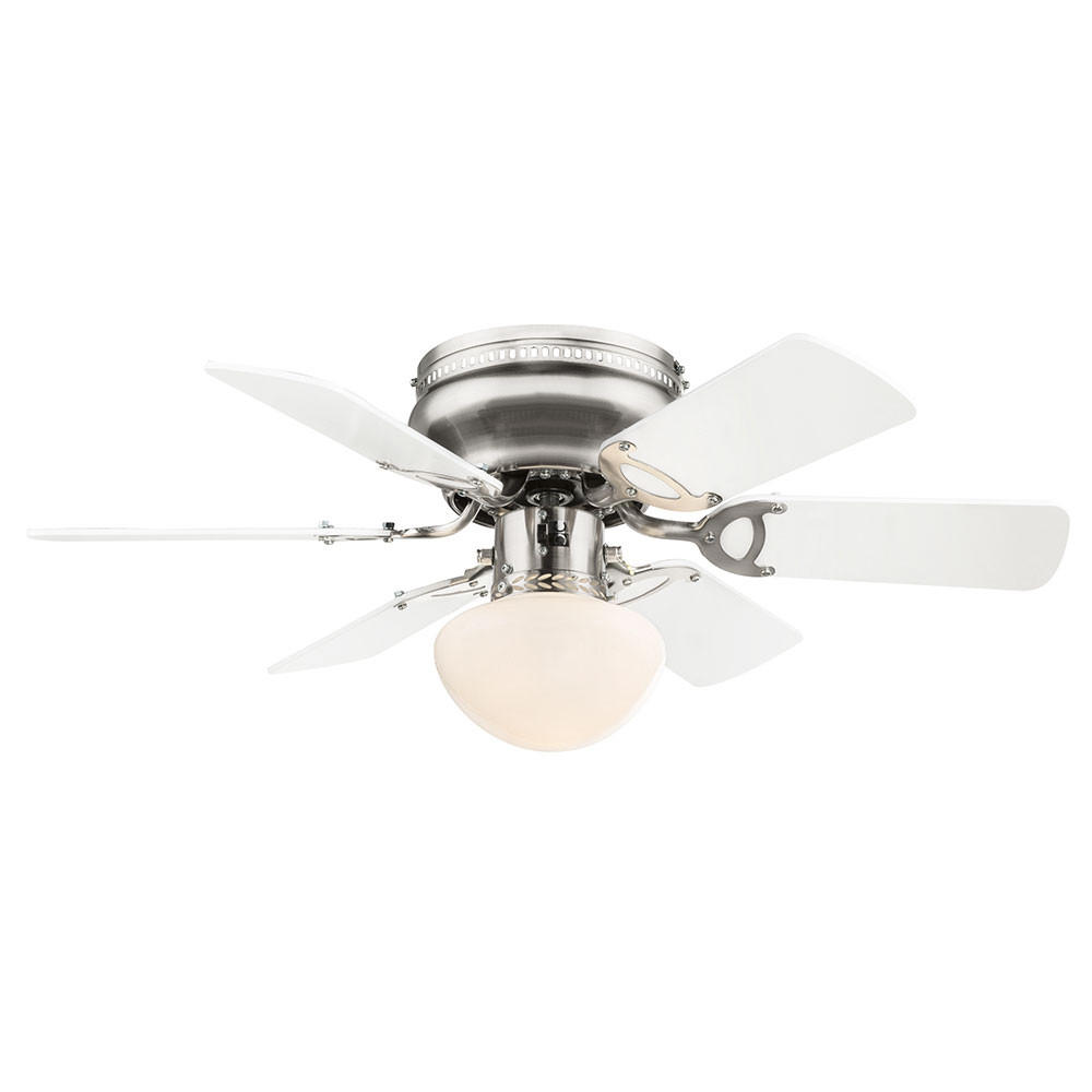 DECKENVENTILATOR UGO Glas Weiß - Weiß, Glas (76/76/28cm) - Globo Lighting