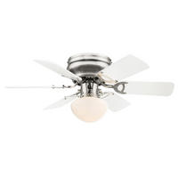 DECKENVENTILATOR UGO Glas Weiß - Weiß, Glas (76/76/28cm) - Globo Lighting
