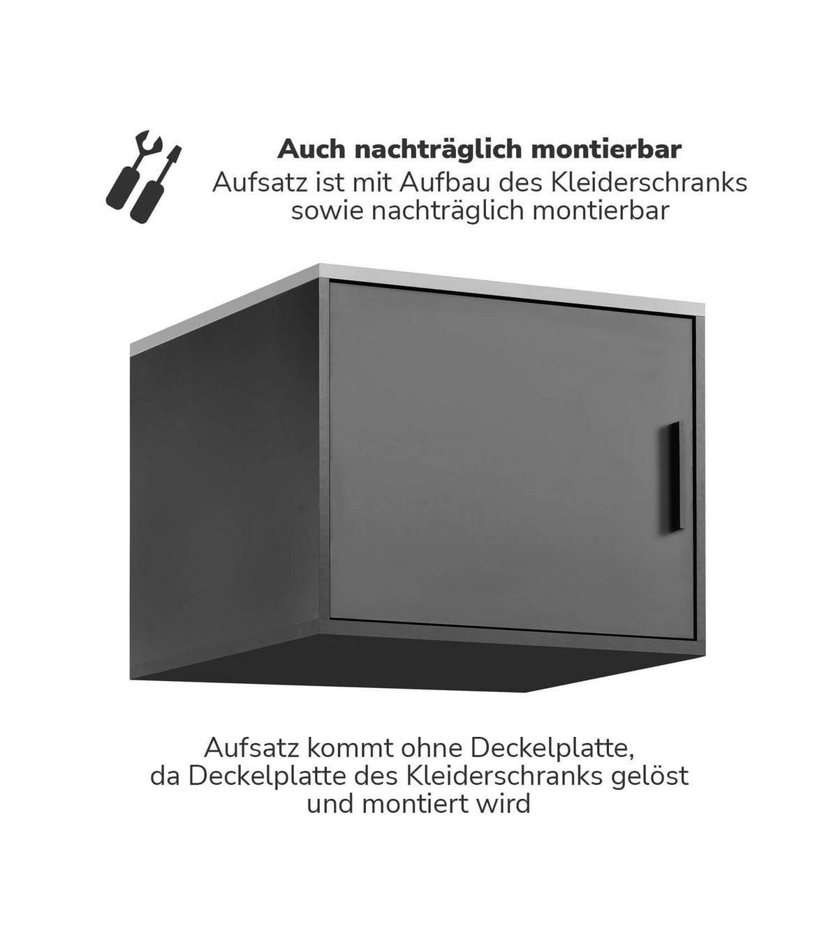 KLEIDERSCHRANKAUFSATZ Der Hochstapler - Anthrazit, Holzwerkstoff (60/47/58cm) - Mokebo