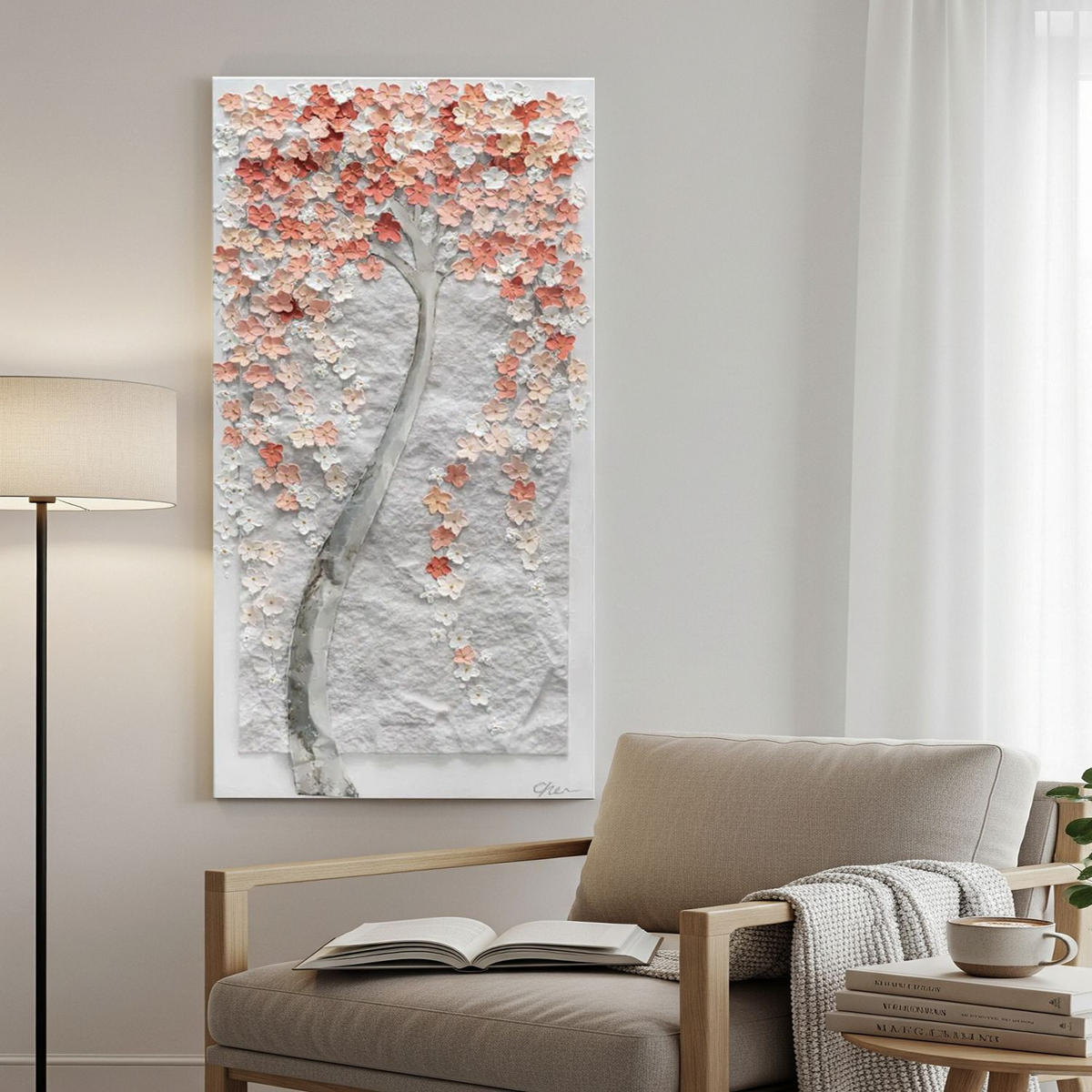 ACRYLBILD HANDGEMALT 50/100 cm - Pink/Weiß, Holz/Textil (50/100cm) - KUNSTLOFT