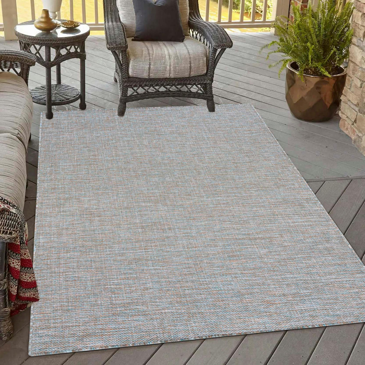 TEPPICH Braun Blau - 240 x 330 cm - Blau/Braun, Textil (240/330cm) - Mazovia