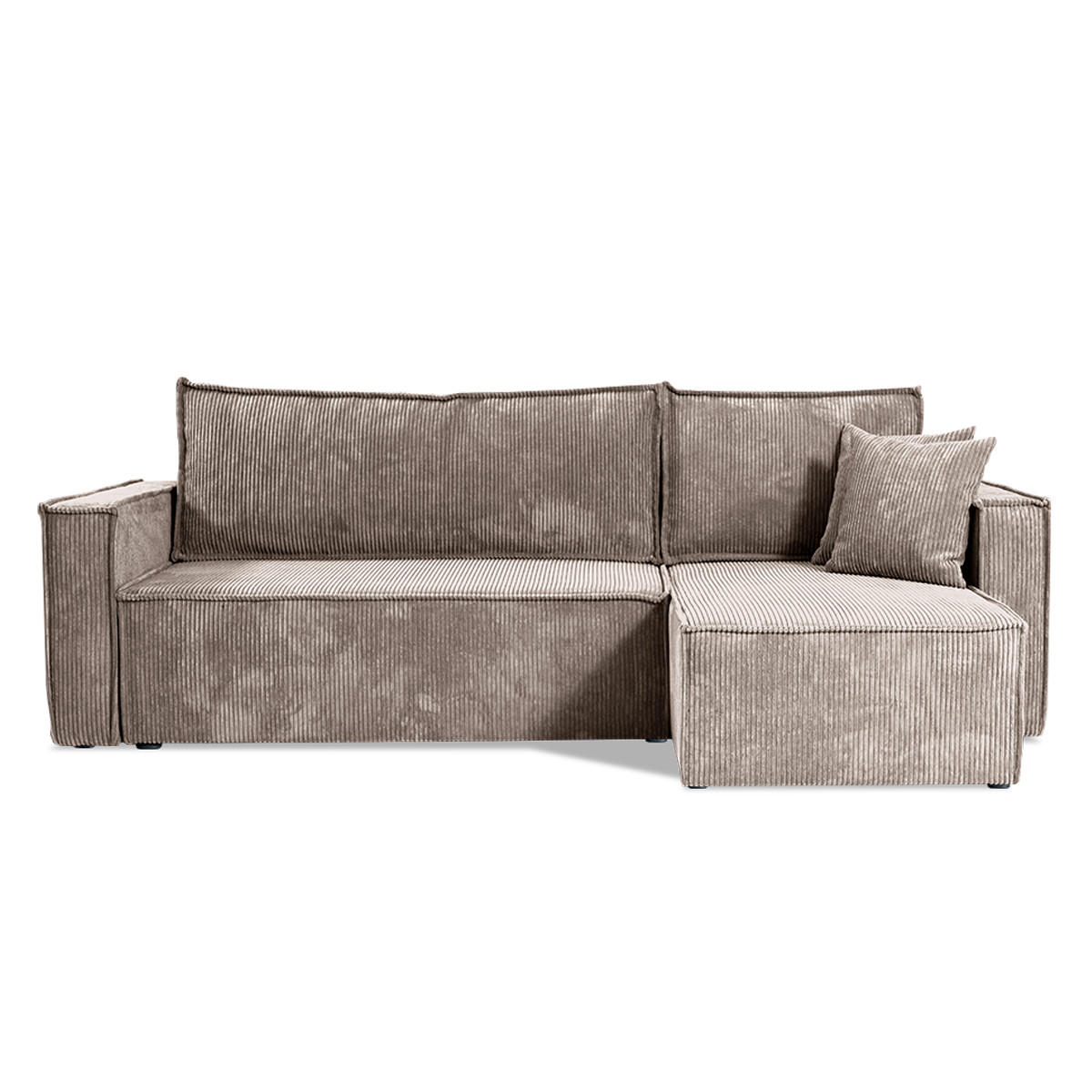 ECKSOFA Ezekiel 3 Sitzplätze Taupe - Taupe, Holz (236/145cm) - Petits-meubles