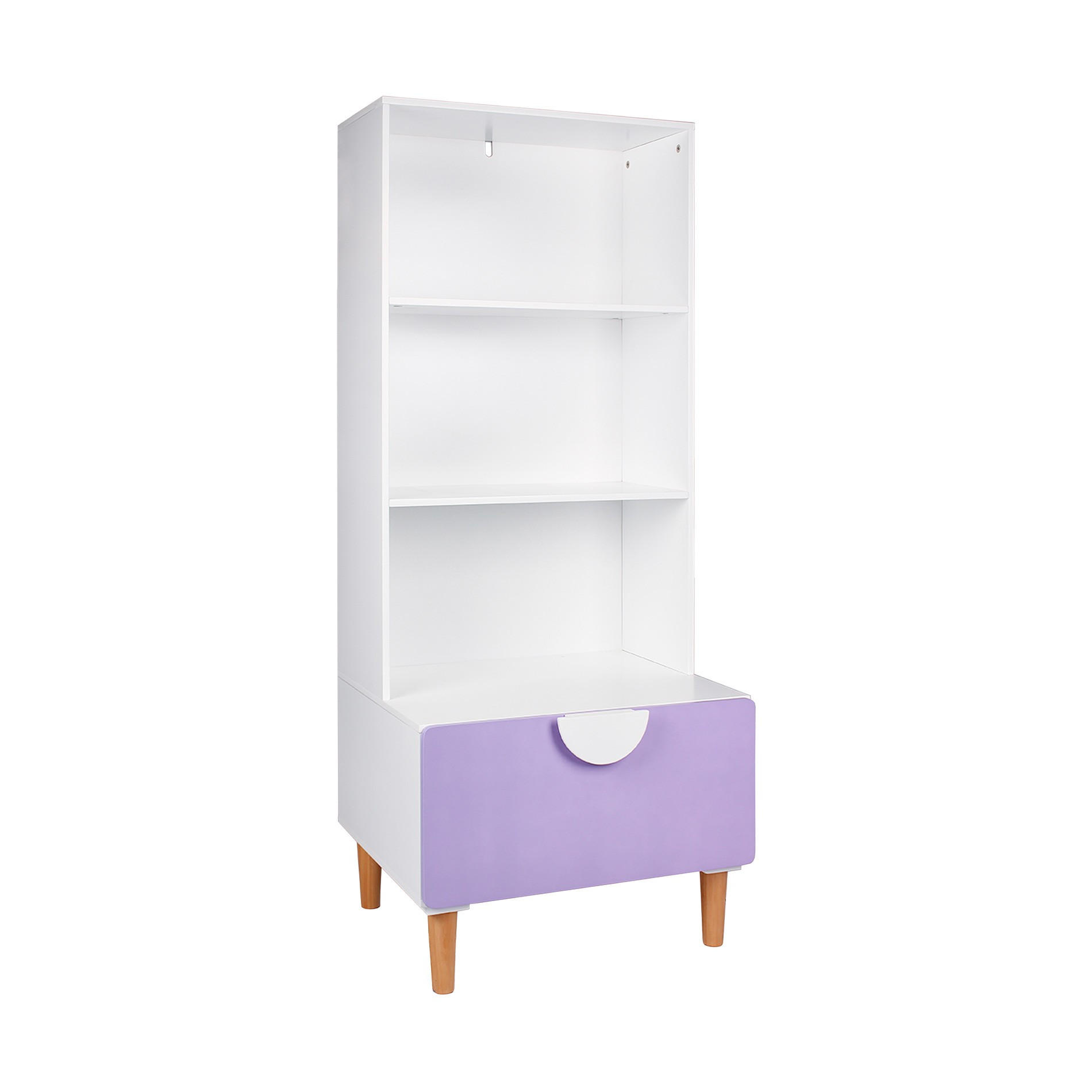 KINDERBÜCHERREGAL Weiß Lila 60/48/143 - Weiß, Holz (60/143/48cm) - Mobili Rebecca