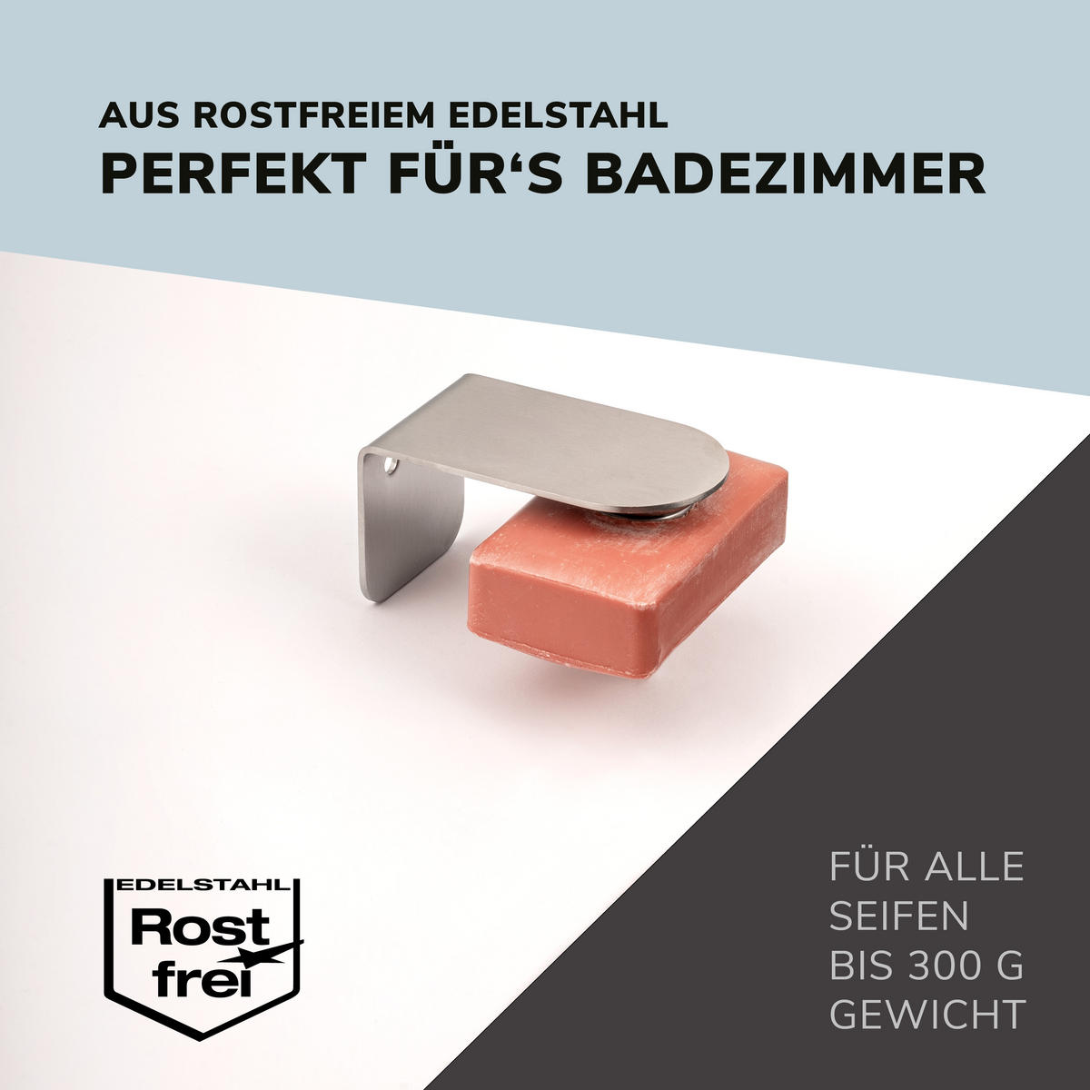 MAGNET-SEIFENHALTER, silber, Edelstahl - Edelstahlfarben, Metall (4.5/4.5/8cm) - bremermann