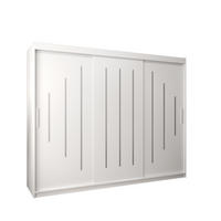 SCHWEBETÜRENSCHRANK 200/250/62 3-türig - Silberfarben/Weiß, Holz/Kunststoff (250/200/62cm) - Abiks Möbel
