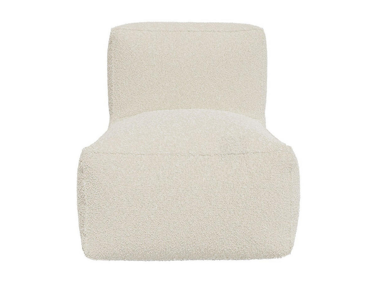 SESSEL - Bouclé-Stoff - Cremeweiß - NOUMARA - Weiß, Textil (70/80/95cm) - Vente-Unique