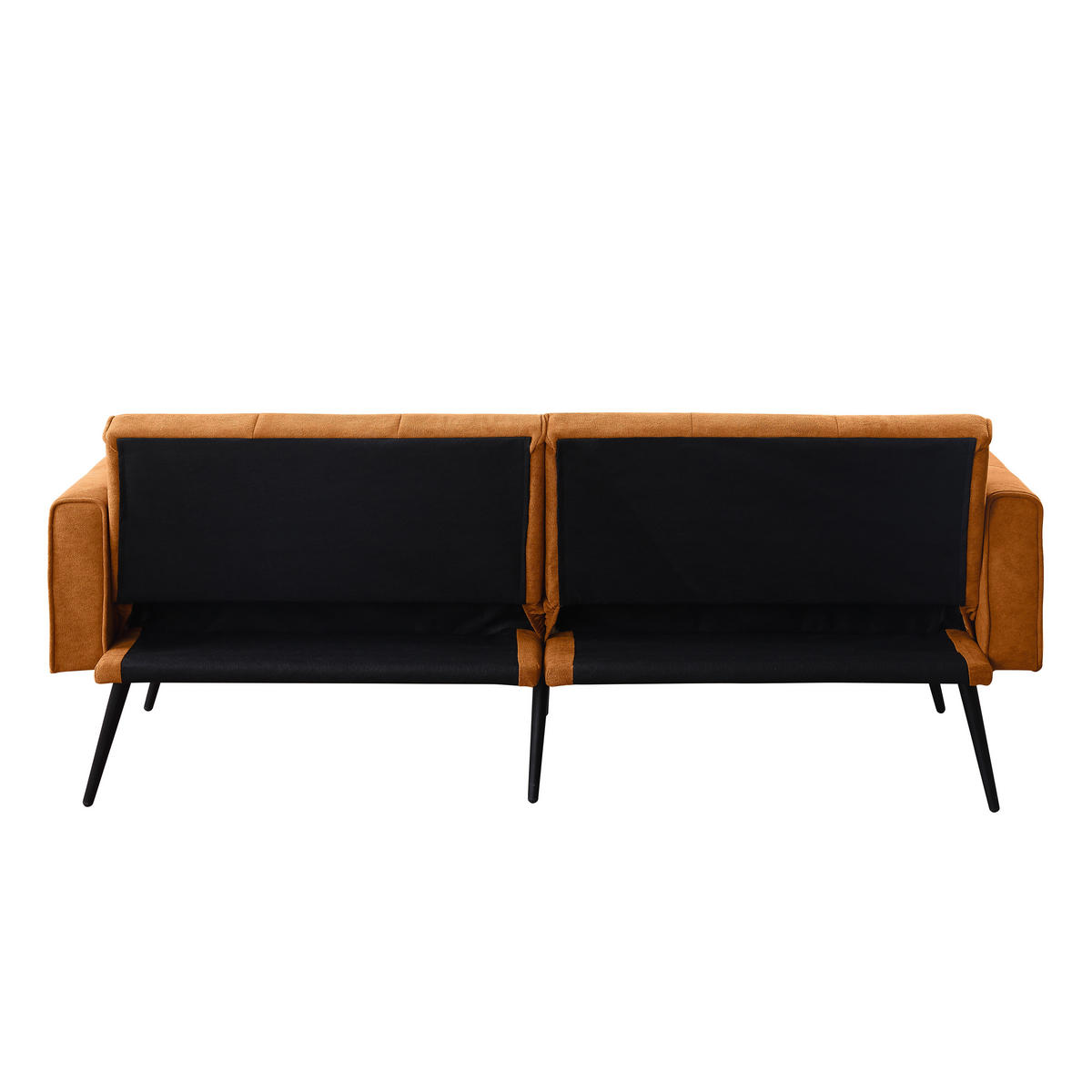 SCHLAFSOFA Cordstoff 3-Sitzer mit Armlehnen & Metallfüßen 175×71×71 cm - Orange, Holzwerkstoff/Textil (175/71/71cm) - Urban Meuble