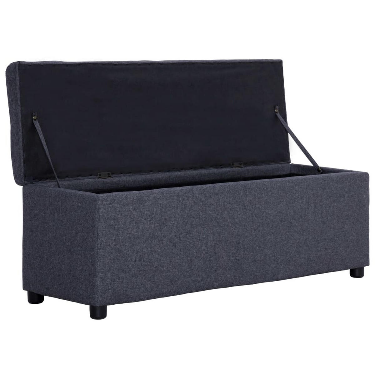 BANK Mit Staufach 116 Cm Dunkelgrau Polyester - Grau, Textil (38/43/116cm) - vidaXL
