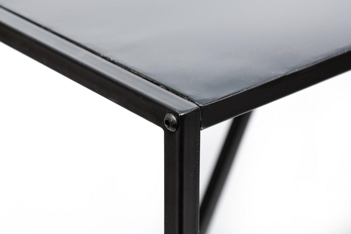 KONSOLENTISCH Rechteckig Schwarz 90 x 30 x 80 cm - Schwarz, Metall (30/90/80cm) - Nordlys