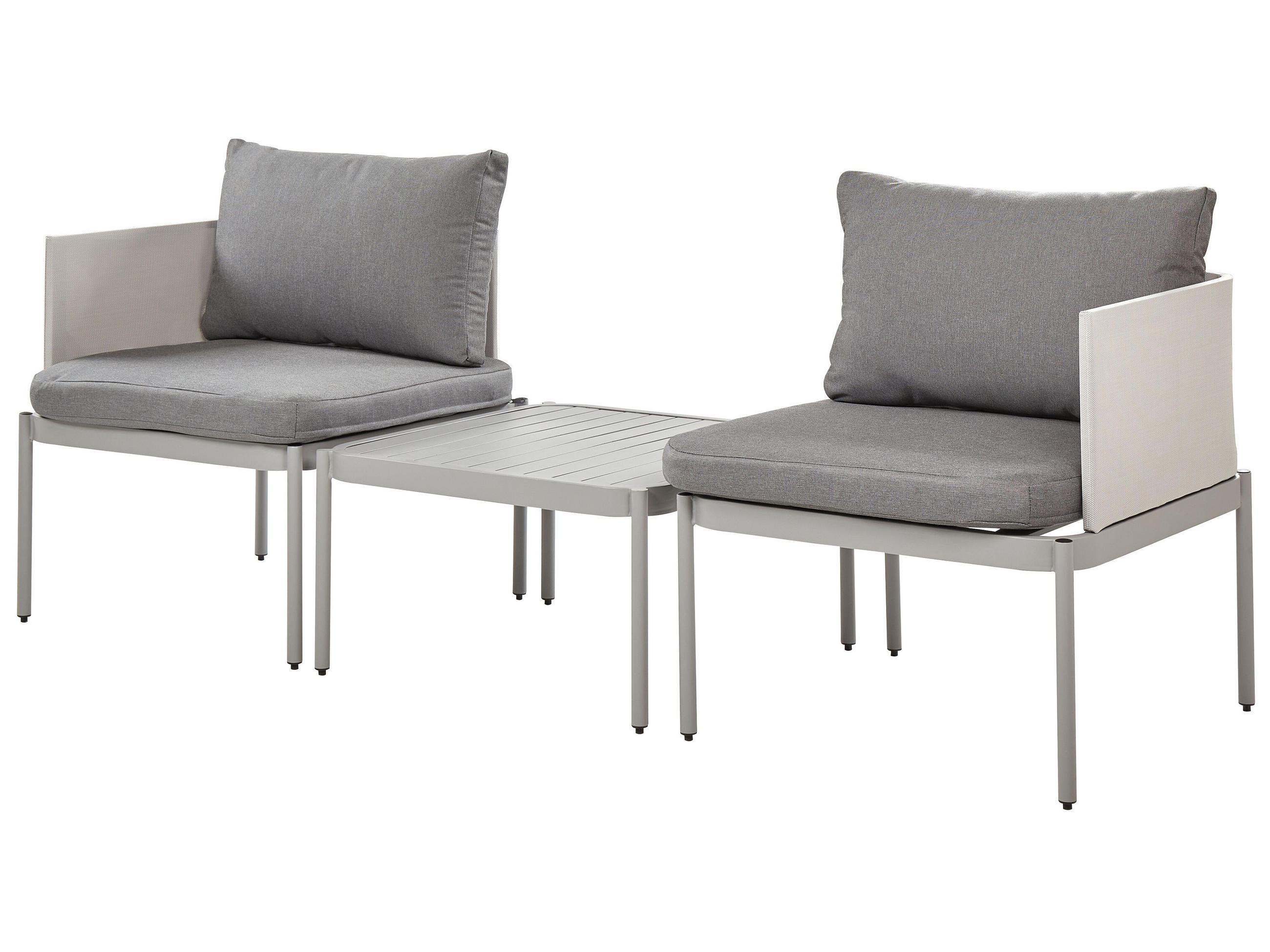 LOUNGE SET 2-Sitzer modular Grau Terracina - Grau, Metall - Beliani