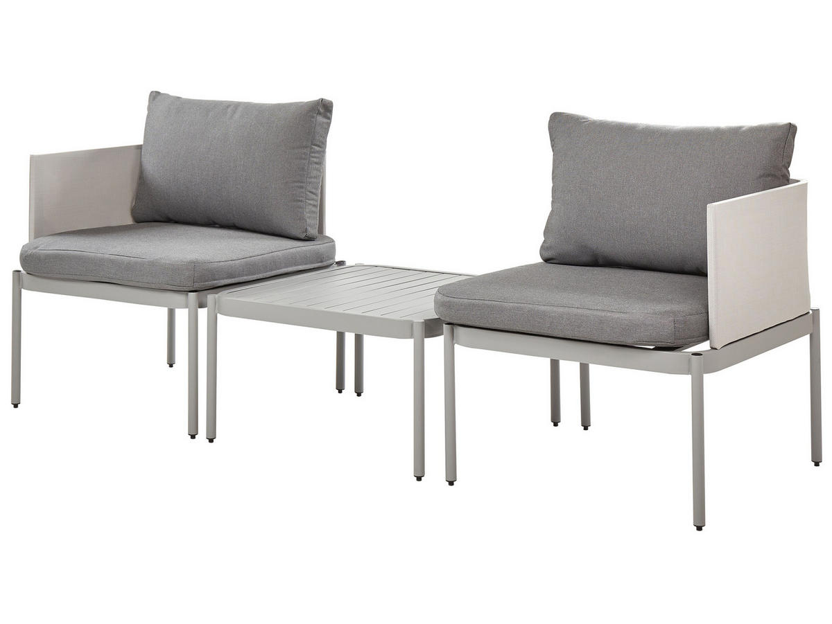 LOUNGE SET 2-Sitzer modular Grau Terracina - Grau, Metall - Beliani