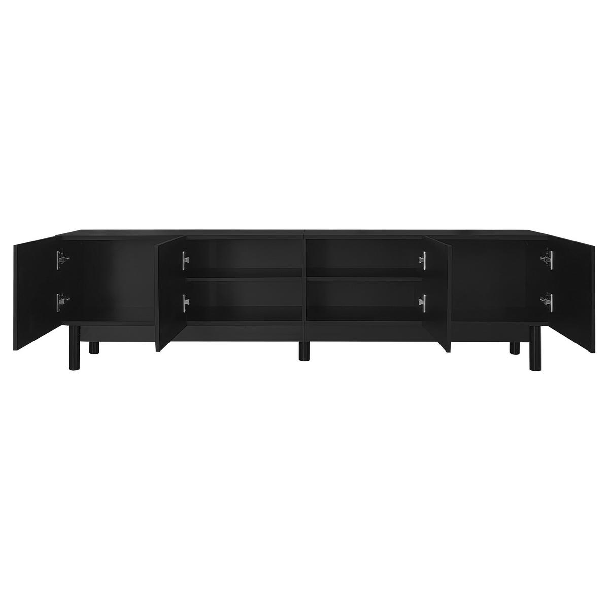 TV-LOWBOARD 169/34/45,5 cm mit 4 Türen in Schwarz - Schwarz, Holzwerkstoff (169/45.5/35cm) - BEAOK