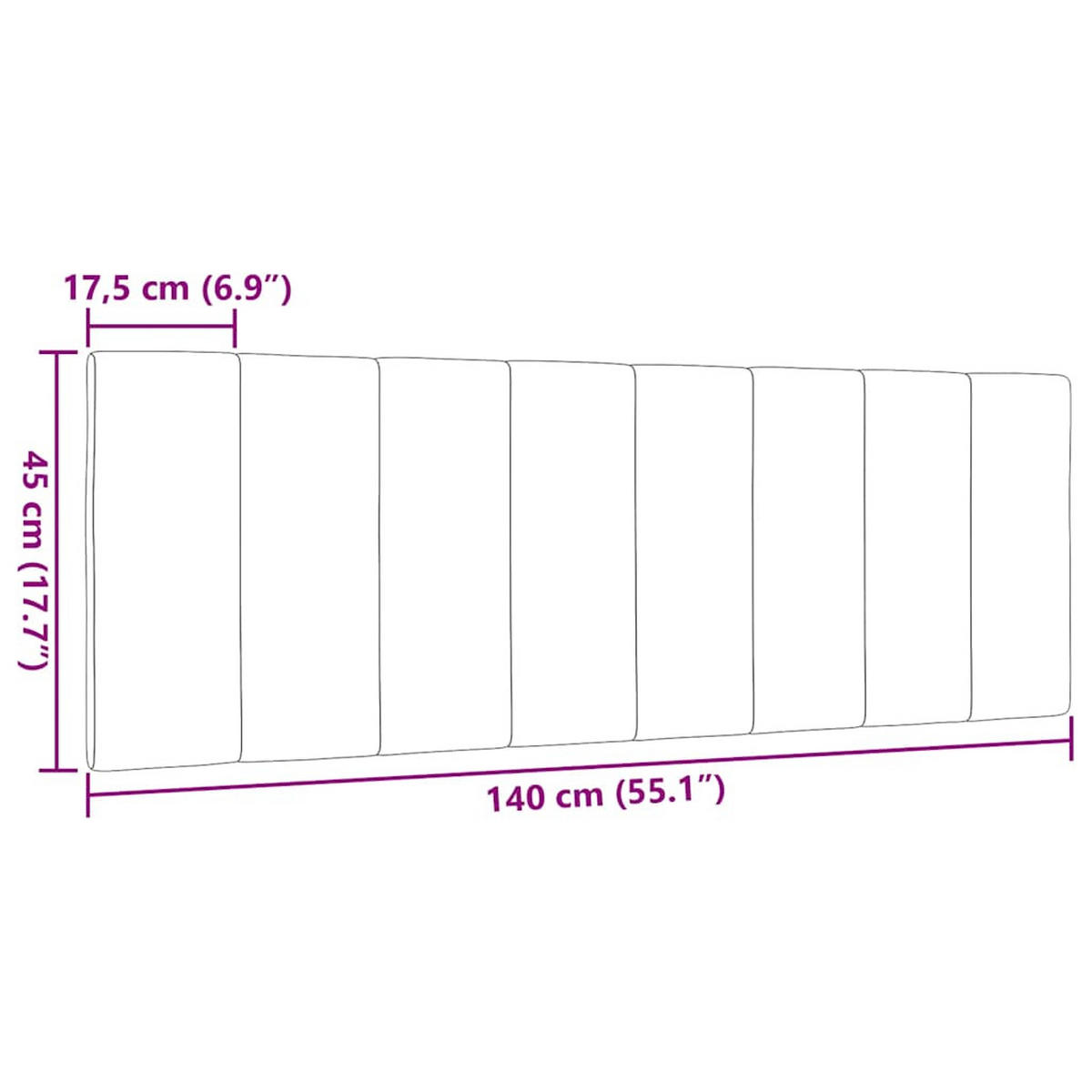 KOPFTEIL-KISSEN Dunkelgrau 140 Cm Stoff - Dunkelgrau, Textil - vidaXL