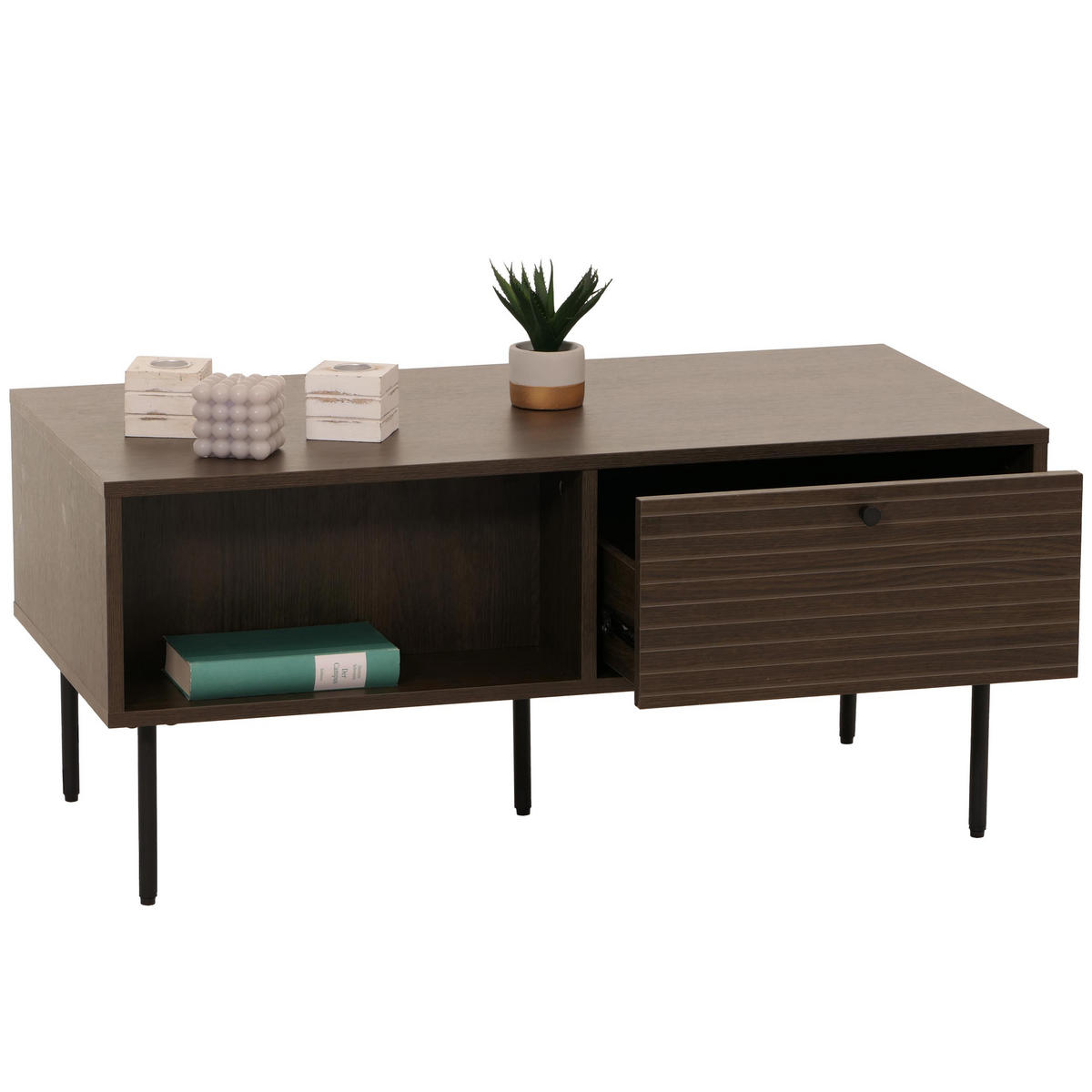 COUCHTISCH eckig Dunkelbraun - Dunkelbraun, Holz (50/100/45cm) - MCW