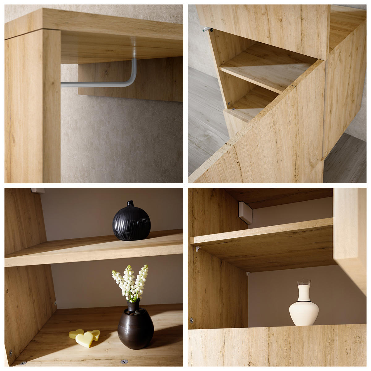 GARDEROBE Carlton Eiche Evoke - Eiche San Remo, Holzwerkstoff (52/193/35cm) - Vladon