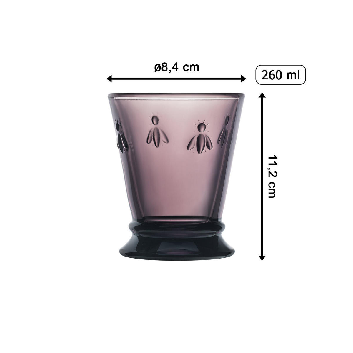 WASSERGLÄSER Biene Abeille bunt 260 ml 4er Set - Multicolor, Glas (0.26L) - La Rochère