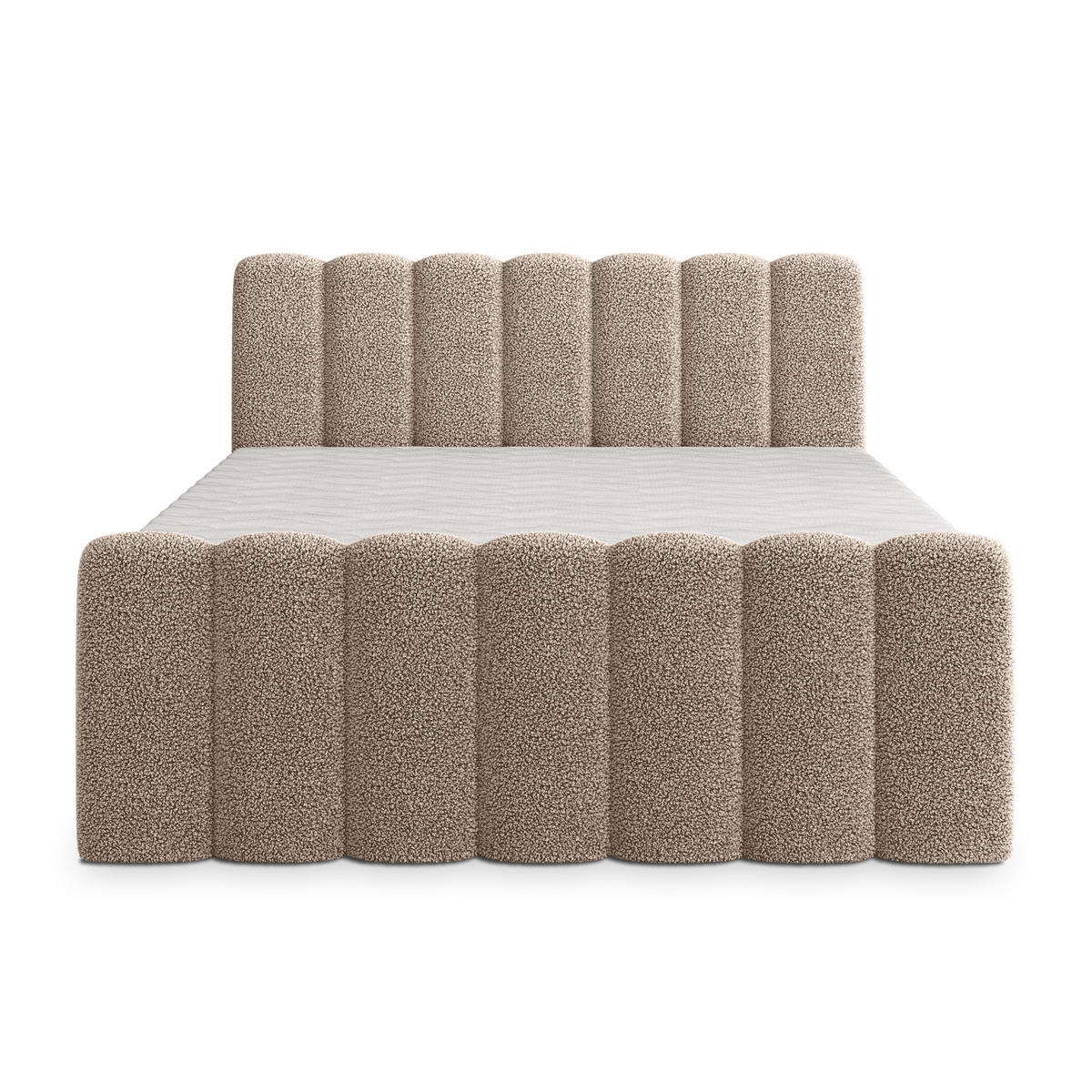 BOXBETT CELLA 160x200 cm mit Matratze und Topper - Beige - Beige, Holz (160/200cm) - MASSENO
