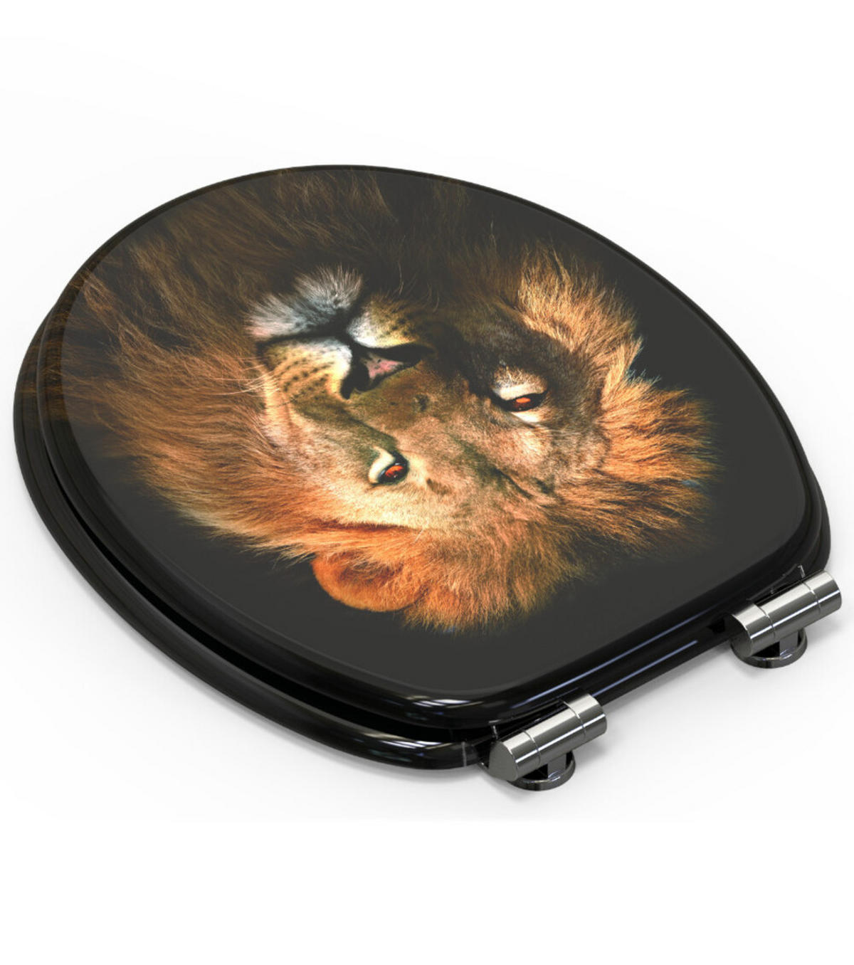 WC-SITZ mit Absenkautomatik Löwe - Braun, Holzwerkstoff (38/6/47cm) - Sanilo