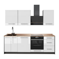 KÖK Fame-Line, Vit högblank/antracit, 230 cm, AP Oak - Antracit/Vit högglans, Träbaserade material (230/206.8/60cm) - Vicco