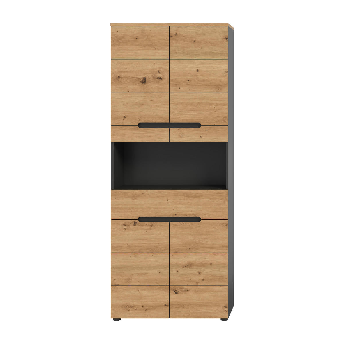 DOPPELSCHRANK für das Badezimmer, 4 Türen, 1 Schublade 34/193/76 cm - Eschefarben, Holzwerkstoff (34/193/43.5cm) - Calicosy