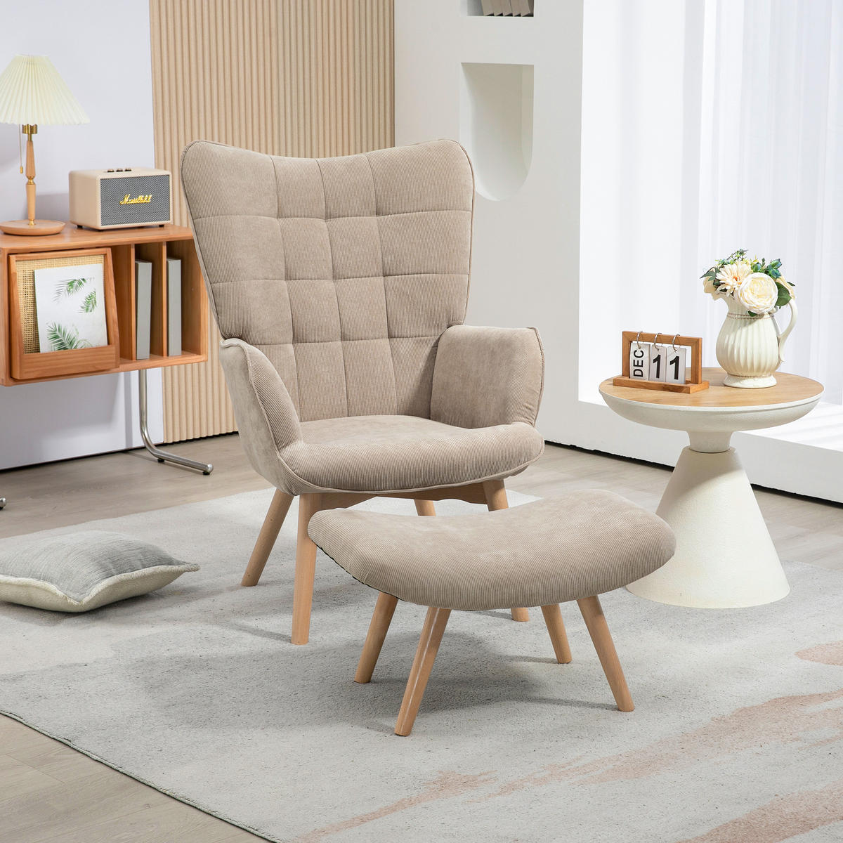 OHRENSESSEL, Relaxsessel, Braun - Braun, Holz (72/101/80cm) - HOMCOM