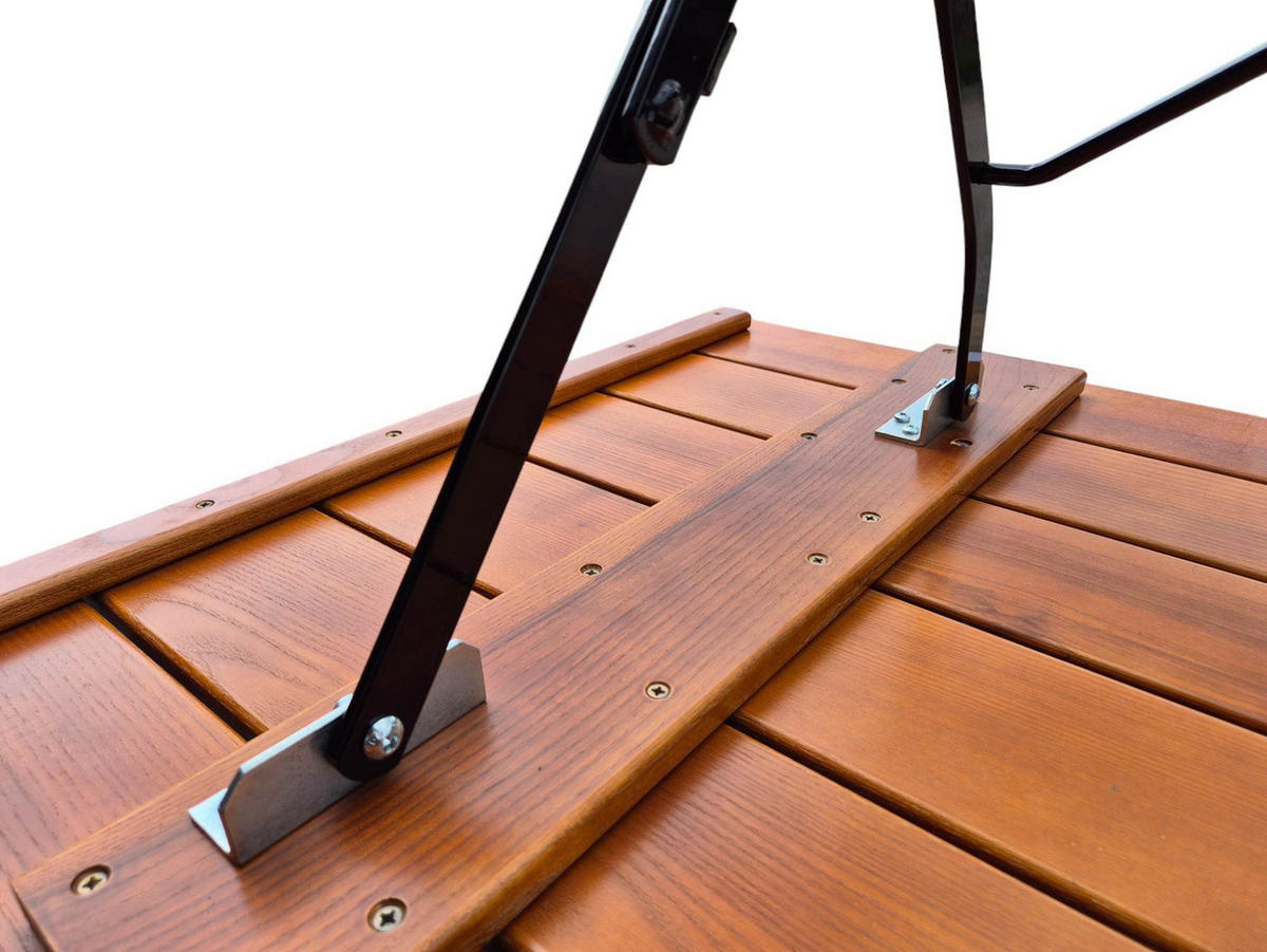 BIERGARTENTISCH BAVARIA 74x120x80cm Klappbar Eschenholz Schwarz/Braun - Braun, Holz (80/120/74cm) - CHEFGASTRO