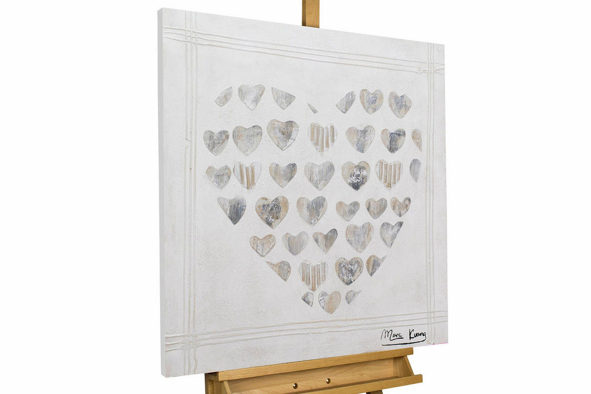 ACRYLBILD HANDGEMALT 80/80 cm - Grau, Holz/Textil (1.78/80cm) - KUNSTLOFT