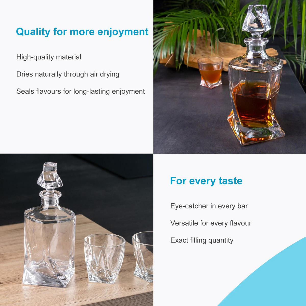 WHISKEY KARAFFE 750 ml - Transparent, Glas (0.75L) - Intirilife