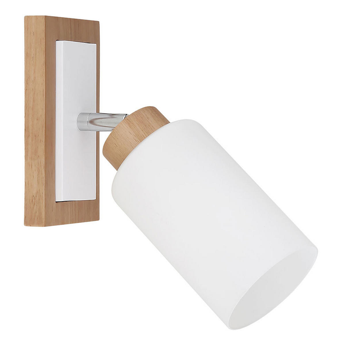 WANDLEUCHTE Holz braun, Metall weiß, schwenkbar - Braun, Holz (10.3/25/22cm) - Globo Lighting