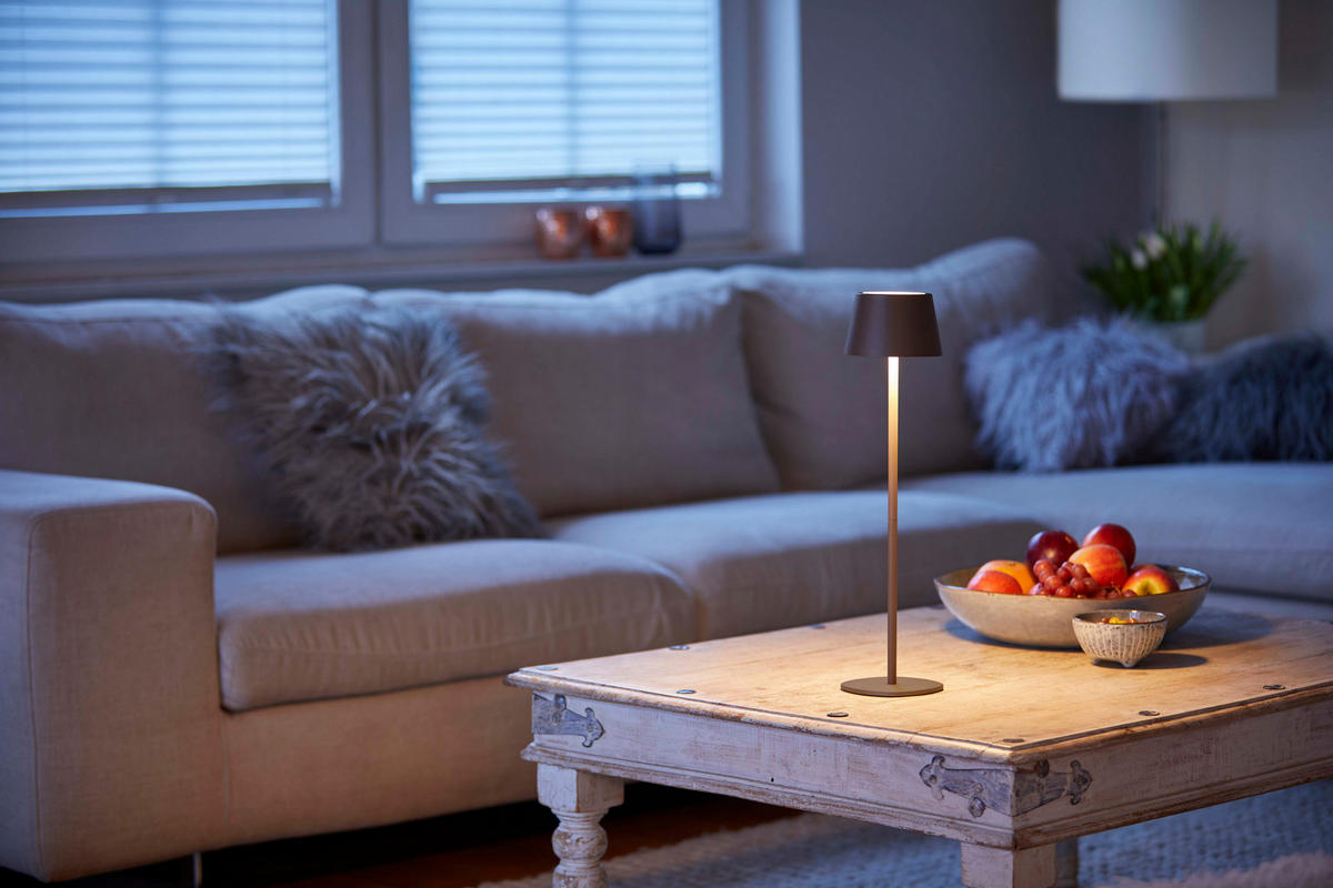 3IN1 LED Tischlampe Taupe max. 45cm hoch - Taupe, Metall (11/11/45cm) - Northpoint