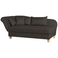 RECAMIERE mit Armteil links klappbar Katia Bezug Flachgewebe Buche natur / schoko - Dunkelbraun, Kunststoff (190/82/88cm) - 58aufmkessel